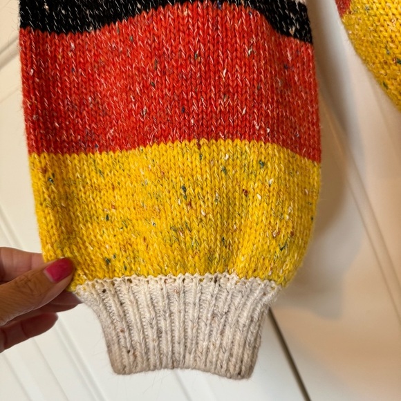 Tularosa Veni Crew Angora Blend Sweater in Orange Stripe - Picture 3 of 8